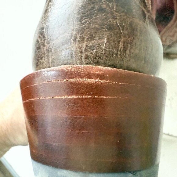 Rod Patrick Womens Cowboy Boots 10A Brown Western Cowgirl Mid Calf Blunt Toe - Picture 13 of 15